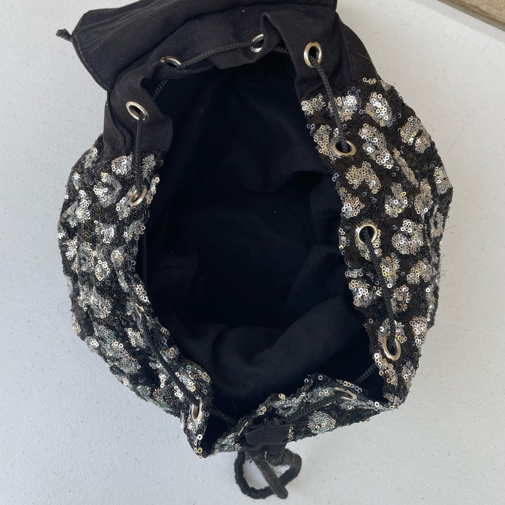 Victoria’s Secret Pink Bling Backpack Sequin Leopard Travel Bag Cheetah Animal - Picture 6 of 14